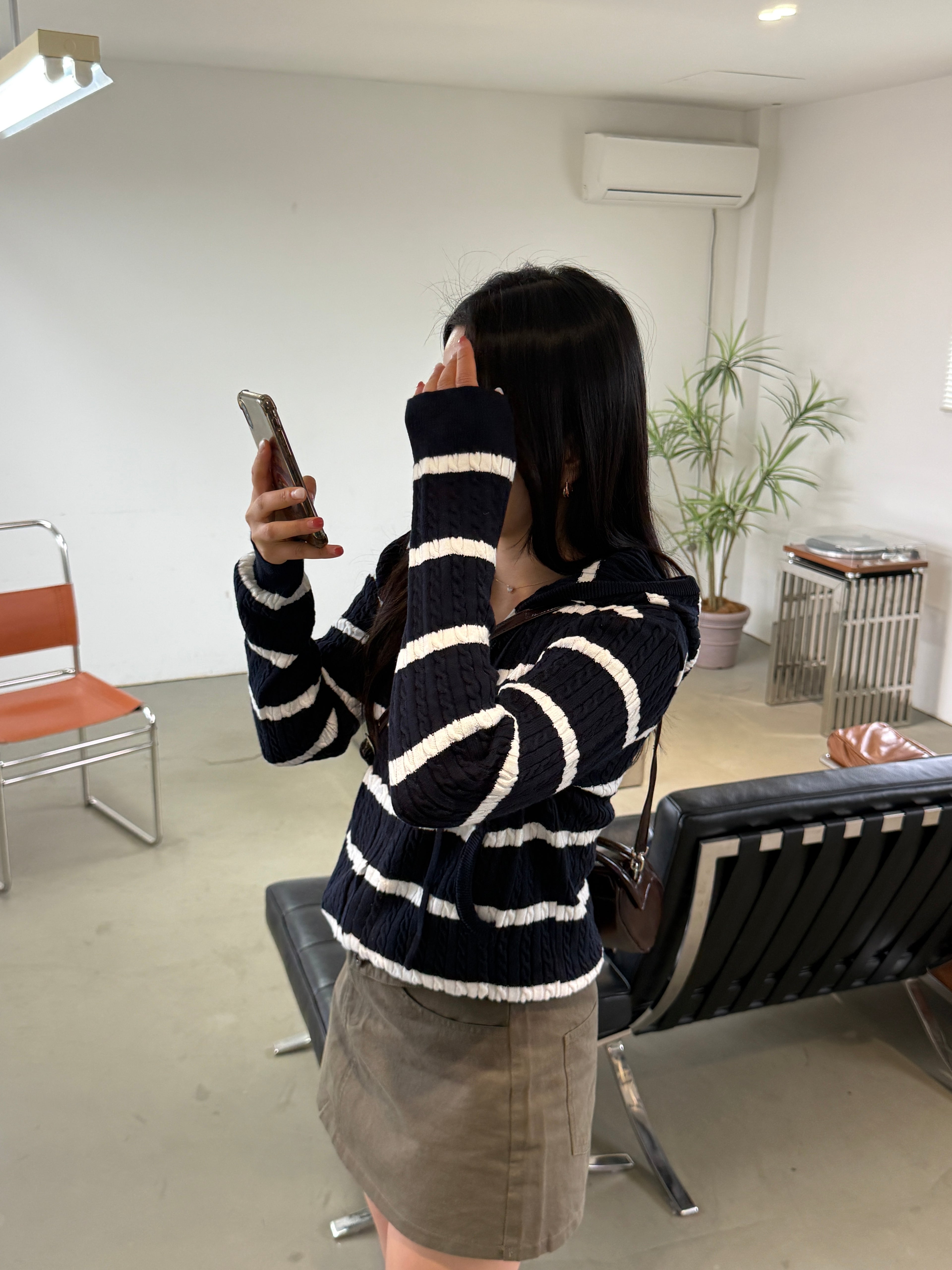 Cable-Knit Zip-Up Hoodie